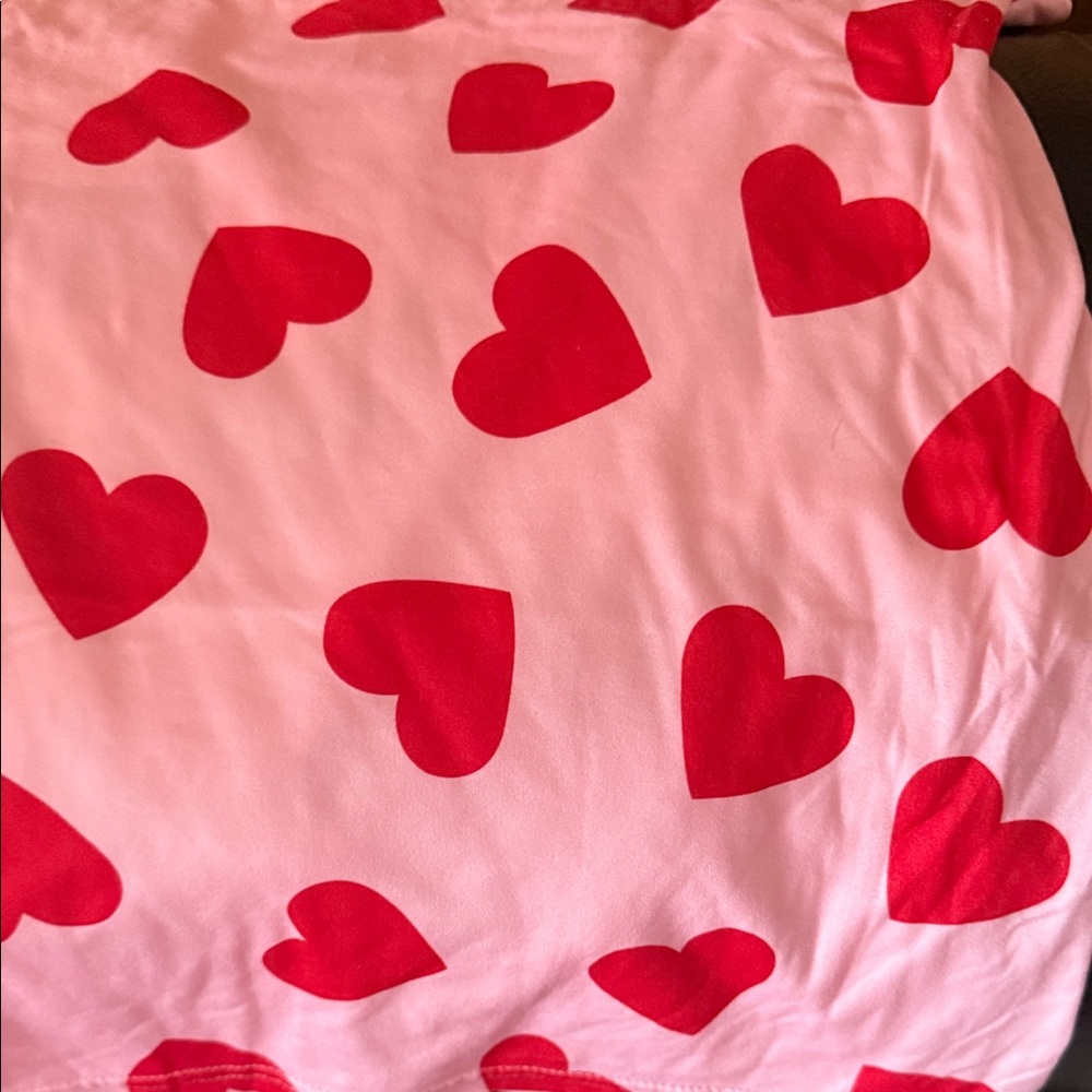 Pink and Red Heart Patterned Fabric